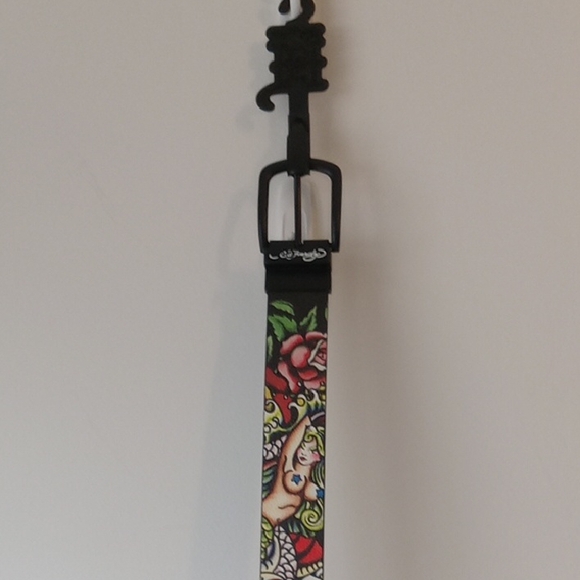 Ed Hardy Tattoo Art Men's Black Belt - Picture 4 of 12